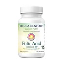Dr. Clark Folic Acid (Vitamin B9) Supplement – 1mg, 100 Gelatin Capsules, Essential B Vitamin for Daily Health