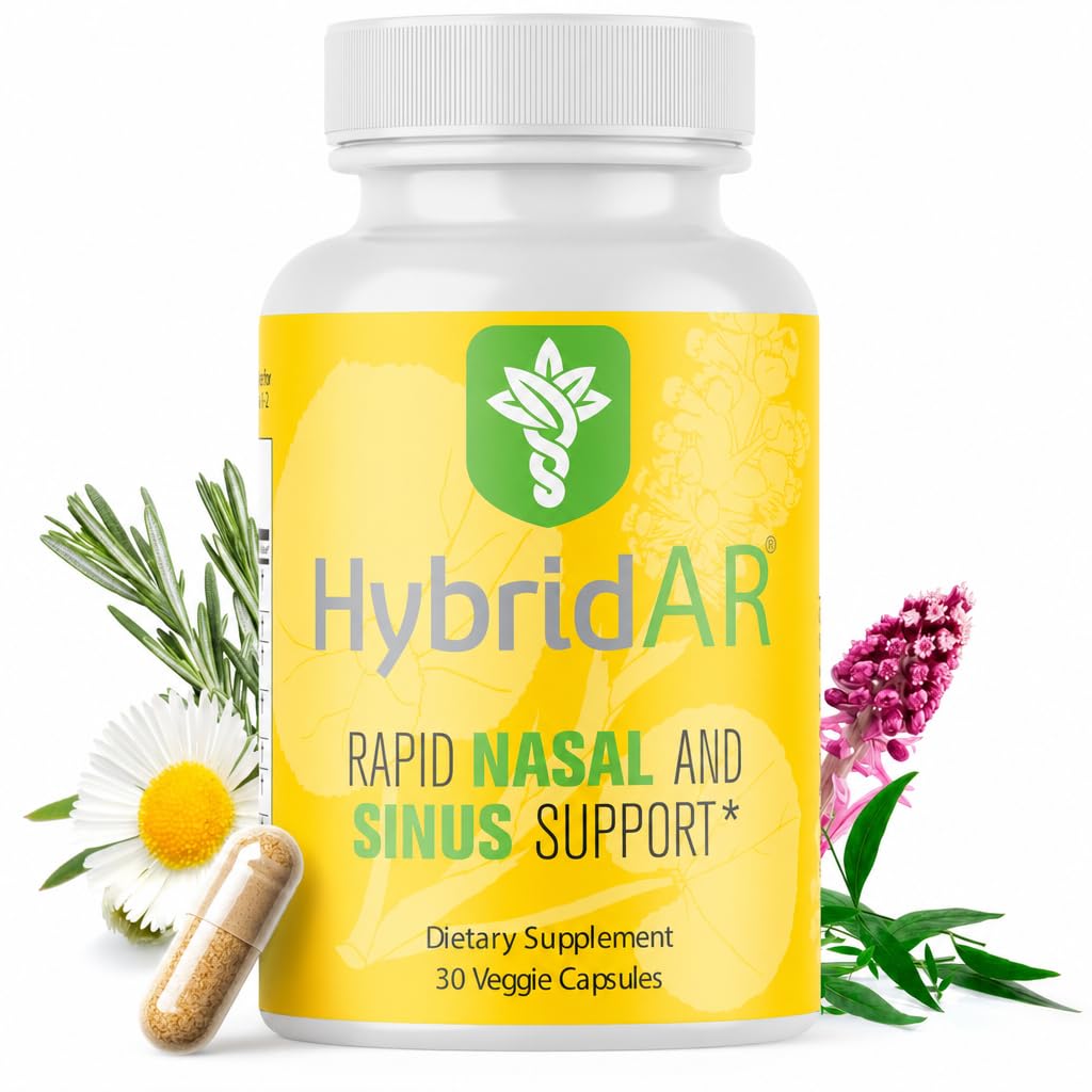 HybridAR Sinus & Nasal Support Herbal Supplement for Adults, 30 Veggie Caps