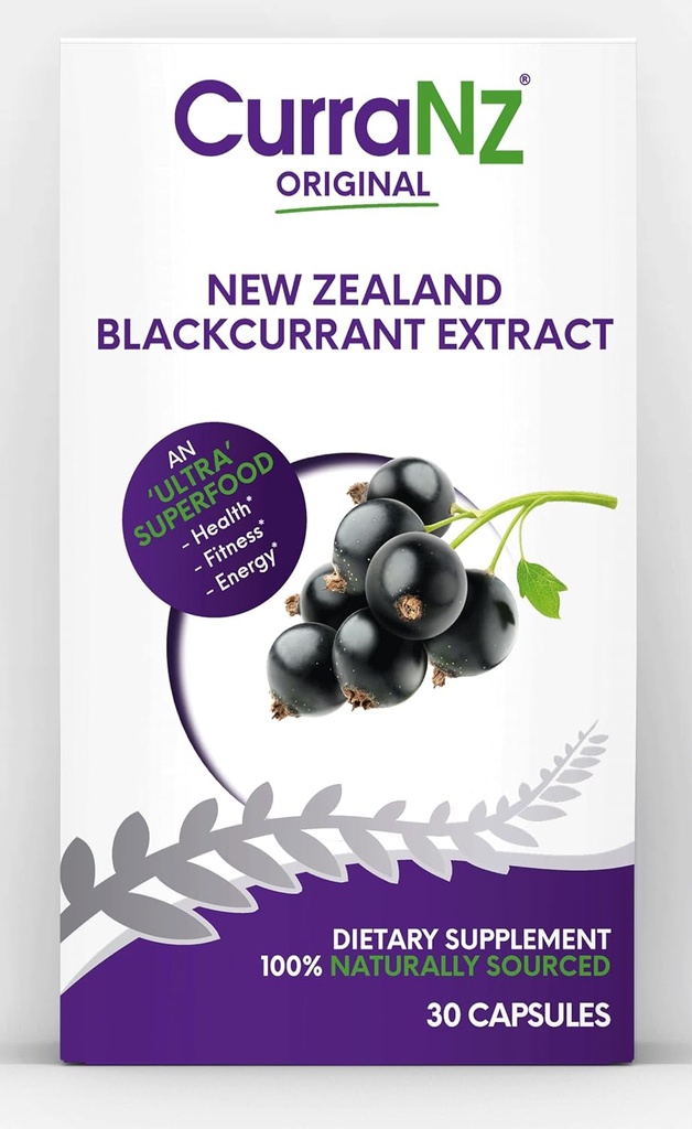 CURRANZ New Zealand Blackcurrant Extract Sports Nutrition Capsules | Muscle Recovery | Endurance Performance | Pre or Post Workout Supplement | Vegan & Caffeine Free (30 Capsules)