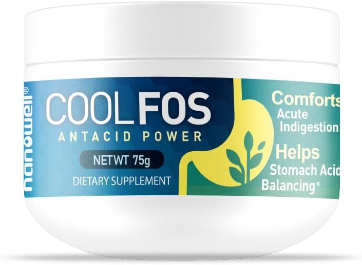 NANOWELL Cool FOS 75g Antacid Power - Digestion and Gastrointestinal Health Powder Supplement