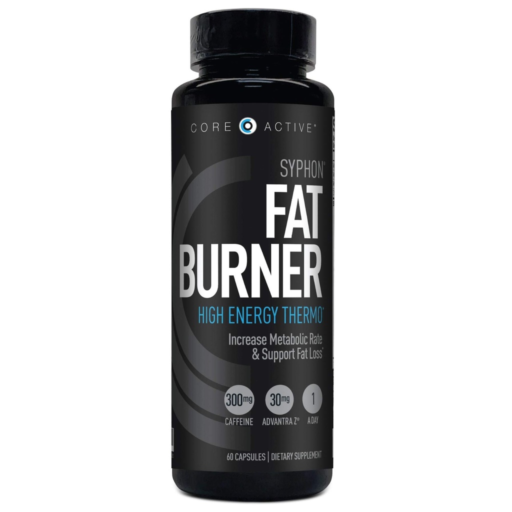 Core Active Syphon Thermogenic Fat Burner for Men, Keto Pills, Advantra Z for Energy, Focus, Appetite Control, Increase Metabolism Muscle Toning Supplements, Weight Loss Pills for Women - 60 Capsules