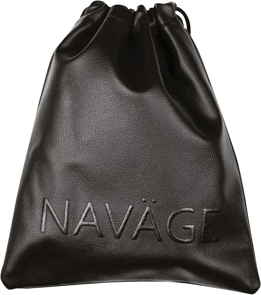 Navage Travel Bag (Black) - Vegan Leather Travel Pouches for Women and Men - Custom-Fit Small Pouch for the Navage Nasal Irrigation System - Versatile Drawstring Pouch and Makeup Bag (8.25"x10.25")