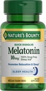 Nature's Bounty Melatonin, 100% Drug Free Sleep Aid, Dietary Supplement, Promotes Relaxation and Sleep Health, 10mg, 45 Quick Dissolve Tablets