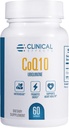 Clinical Effects CoQ10 Supplement - Coenzyme Q10 200mg - 30-Day Supply - Ubiquinone Antioxidant Supplement for Heart Health, Cognitive Functions and Energy Support - 1 Capsule a Day - Made in The USA