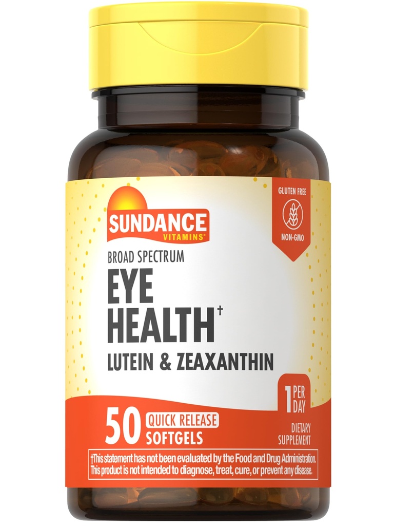 Sundance Lutein and Zeaxanthin Supplement | 50 Softgels | for Eye Health | Non-GMO and Gluten Free Formula