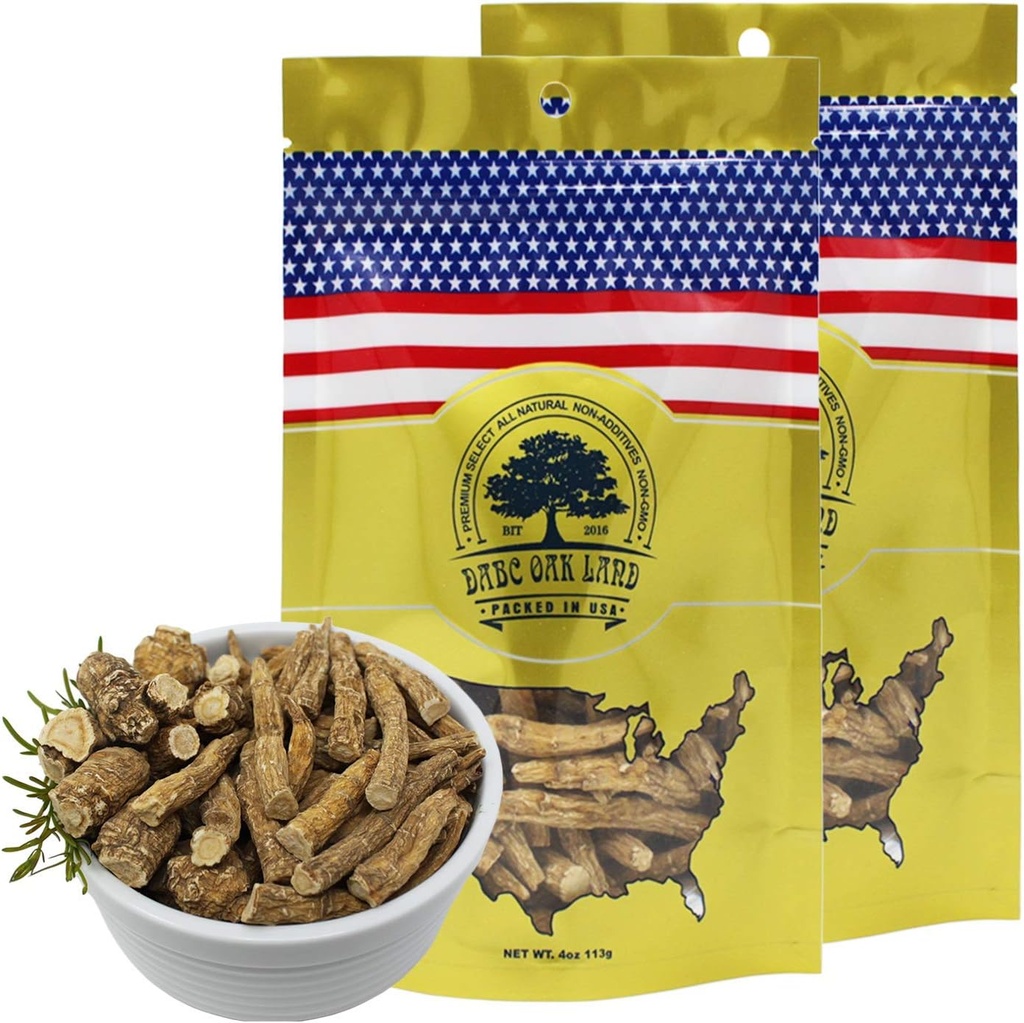 American Ginseng Slices from Wisconsin (Sliced Ginseng Root Wisconsin Grown!Most People Use It to Make Ginseng Tea! Good for Health! (American Ginsengs Large Branch, 2 Packs of 8 Ounces)