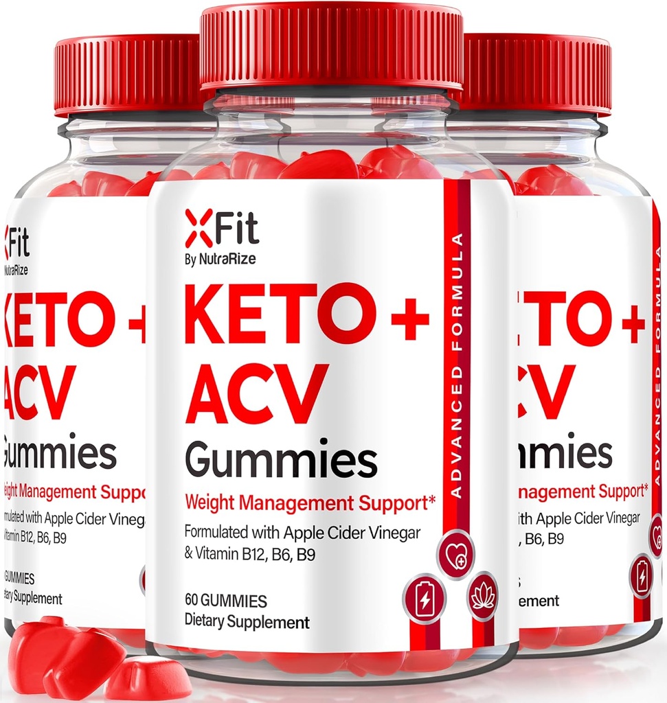 (3 Pack) Xfit Keto ACV Gummies, Official Keto+ACV Weight Loss Formula, All Natural Apple Cider Vinegar 1000MG, X Fit Keto Plus ACV Gummy for Health and Fitness, Xfit ACV Keto Gomitas (180 Gummies)