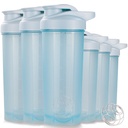 ShakerZoo-6 Pack-Protein Shaker Bottles for Protein Mixes, Shaker Cups for Protein Shakes, 3 pcs 24 ounce and 3 pcs 20 ounce (Blue)