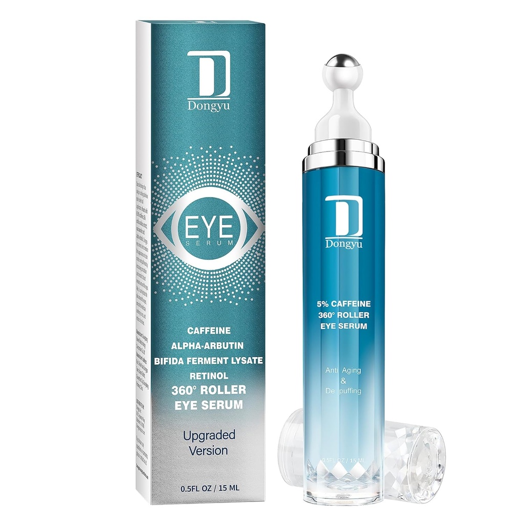 Dongyu Caffeine Eye Cream for Dark Circles: Under Eye Serum for Puffiness Bags Daily Care before Dates Parties Women Men
