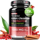 Advanced Ketogenic Colon Cleanse with Berberine 1500mg – 15 Day Parasite Detox for Men & Women – Extra Strength Formula with Senna Leaf for Rapid Constipation Relief, Gut Health & Bloating Reduction