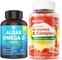 Vitamin B Complex Filled Gummies & Plant-Based Algae Omega 3 1200mg Supplement