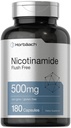 Horbäach Nicotinamide 500mg | 180 Capsules | Flush Free Dietary Supplement