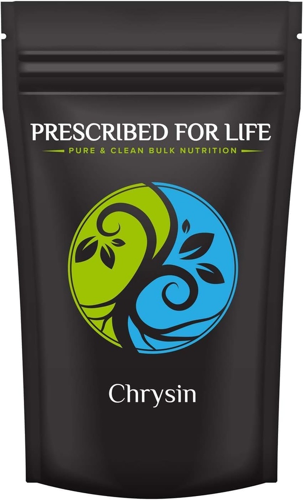 Prescribed For Life Chrysin Powder, 98% High Purity Powder, Natural Flavonoid Supplements, Vegan, Gluten Free, Non GMO (4oz / 113g)