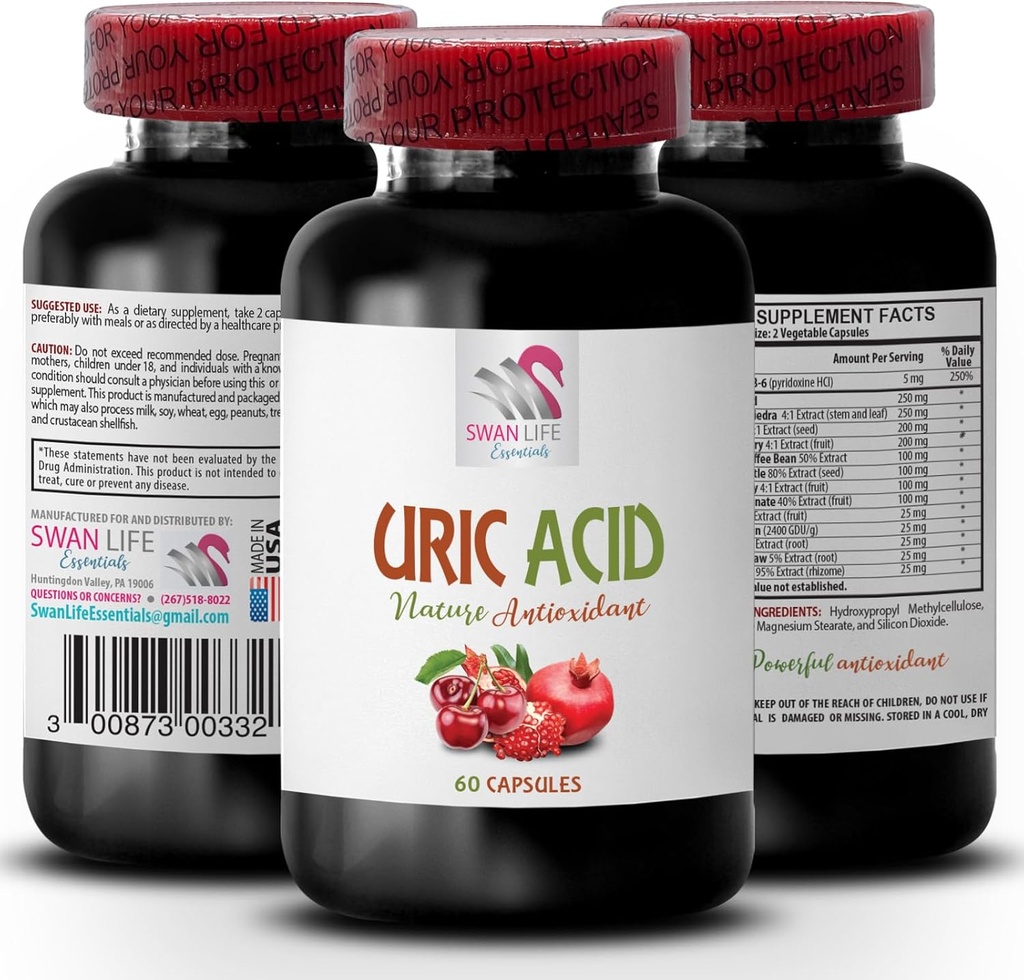 foods to reduce uric acid - URIC ACID - how to lower uric acid, how to reduce uric acid, uric acid crystals joints, lower uric acid quickly, tart cherry capsules, cranberry pills 1Bot 60Caps