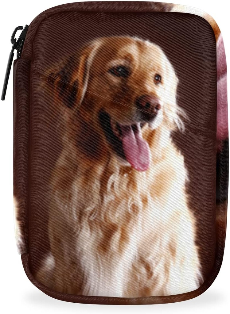 Golden Retriever Dog Pill Case Weekly Medicine Organizer with Travel Bag Seven-Day Pill Box Vitamin Supplement Box Fish Oil Pills Holder