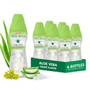 Aloe vera juice (Grape flavored) with bigger chunks of pure aloe pulp (6 Packs) Plant based juice great for hydration and contains large aloe pulp. It is healthy for adults and kids