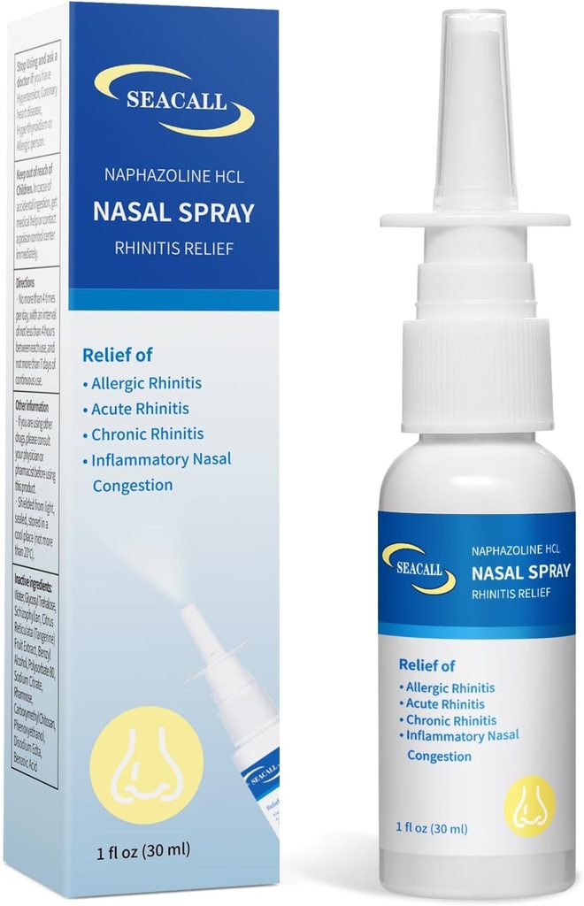 Nasal Spray, Rhinitis Spray Relief from Allergic Rhinitis, Assists in rinsing Nasal irritants, Relieves Dry Nose Symptoms & Reduces Sneezing, Itching, Runny Nose & Congestion (30ml/1 fl oz)