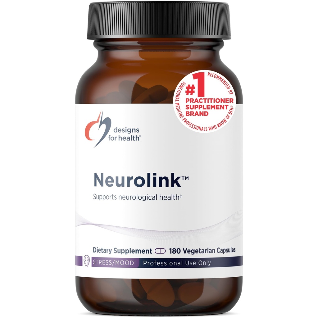 Designs for Health Neurolink - L-Tyrosine, GABA, 5-HTP, Inositol + Taurine Supplement - Designed to Support Mood, Neurological + Cognitive Health - Non-GMO (180 Capsules)