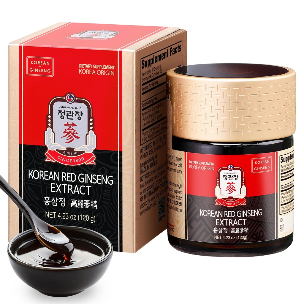 JUNG KWAN JANG Korean Red Ginseng Concentrated Extract 120g, Premium Korean Ginseng Roots, Immune System Booster, Energy Stamina, Antioxidants Healthy Memory, Blood Circulation