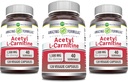 Amazing Formulas Acetyl L-Carnitine 1500 Mg Per Serving Veggie Capsules Supplement | Non-GMO | Gluten Free | Made in USA | Suitable for Vegetarians (120 Count) | Pack of 3