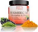 Reddy Naturals Aryana Turmeric 50 – Organic Turmeric Supplement Powder with Muscadine Grape & Okra – Fast-Dissolving, Plant-Based Formula for Daily Wellness – 30 Servings