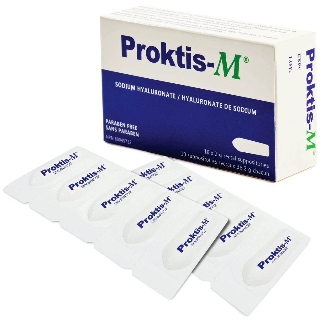 Natural, Non-Steroidal Rectal Suppositories, with Hyaluronic Acid, for Healing of Anus and Rectum, in Conditions Such as Hemorrhoids and Anal fissures,10 count