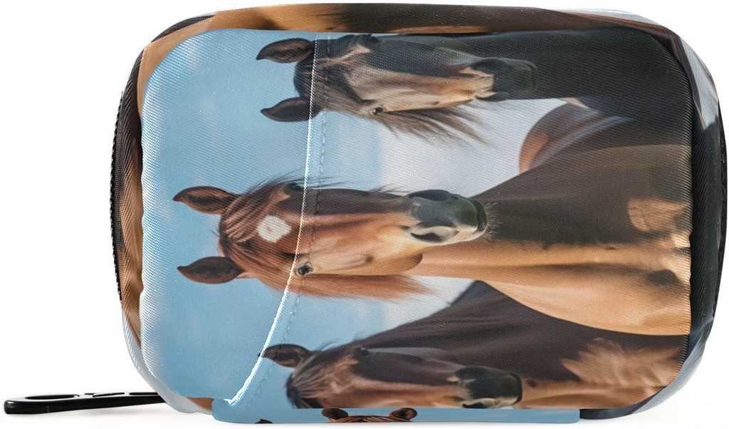 Horse Pill Organizer Case Portable Weekly Daily Pill Case Bag Organizer with Zipper for Supplements Medicine Travel Family Business