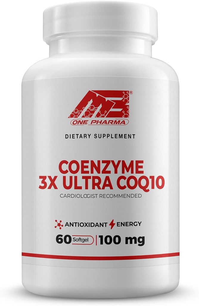 MB One Pharma-COQ10 Supplement (100mg) 60 Day supply-3x Ultra Superior Absorption, Antioxidant Defense - Supports Cellular Energy Production Heart Function-Non-GMO, Gluten-Free, High Absorption