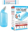 Nasopure Nasal Wash, System Kit, “The Nicer Neti Pot” Sinus Wash Kit, Comfortable Nasal Rinse 8 Oz Bottle & 20 Salt Packets (3.75 Grams Each), Nasal Congestion, Cold, Flu, Allergy, Nasal Irrigation