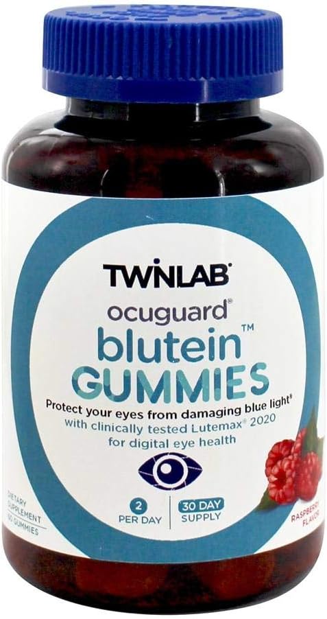 Twinlab Lutein Ocuguard Blutein Adult Gummies | 60 Count | Contains Zeaxanthin & Lutein for Blue Light Proteciton | Eye Vitamins