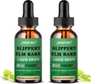 (2 Pack) Slippery Elm Bark Liquid Drops, Pure Organic Slippery Elm Extract 1000mg for Digestive Gut Health, Liquid Slippery Elm Tincture Herbal Supplement, Vegan, Alcohol Free, Non-GMO, Gluten Free