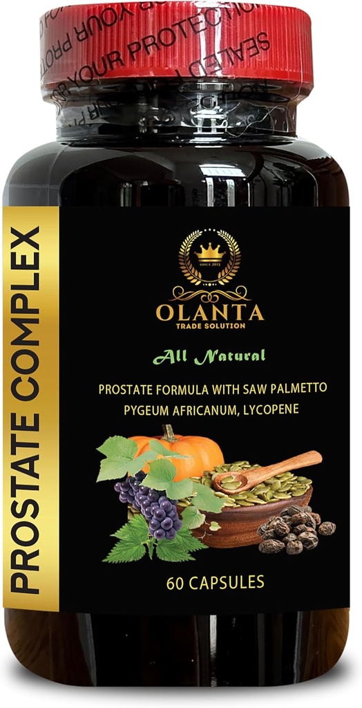 Prostate Complex All Natural - Natural Prostate Support, Prostate Supplements for Men Supports Prostate Function for Men W/Saw Palmetto - 1 Bottle 60 Capsules