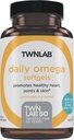 Twinlab Daily Omega Softgels - Joint Health and Brain Health Fish Oil Supplements - 800 mg, 30 Softgels