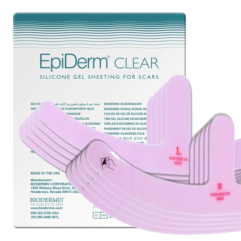 Epi-Derm Mastopexy Anchor Shape Silicone Tape – Anchor Design Tailored for Breast Reduction Recovery - Helps Smooth & Fade Scars – Premium-Grade Silicone, Reusable & Washable – Clear, 5-Pairs