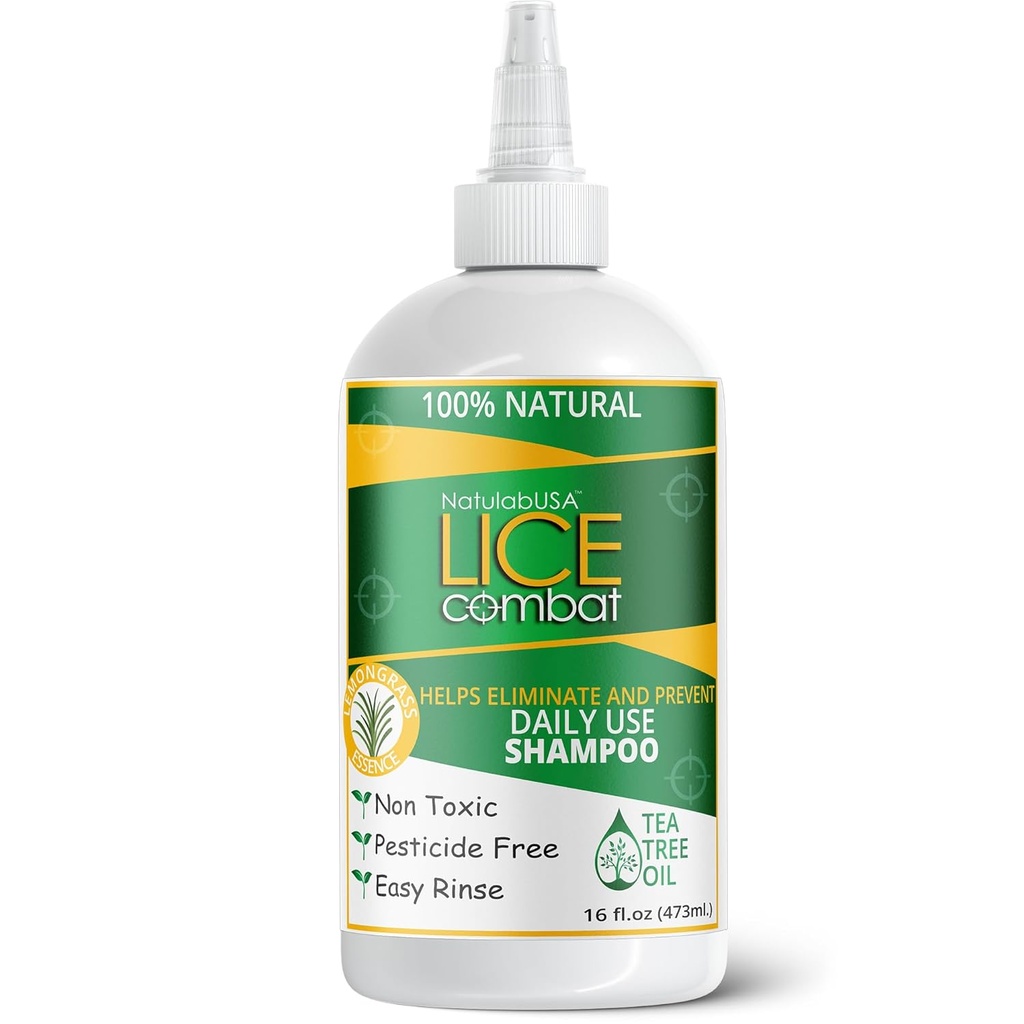 Lice Shampoo | Helps Eliminate Lice, Super Lice & Nits | Repels & Prevents | Pesticide Free | 100% Natural | Tea Tree + Coconut Oil | Best Value | Smells Great.