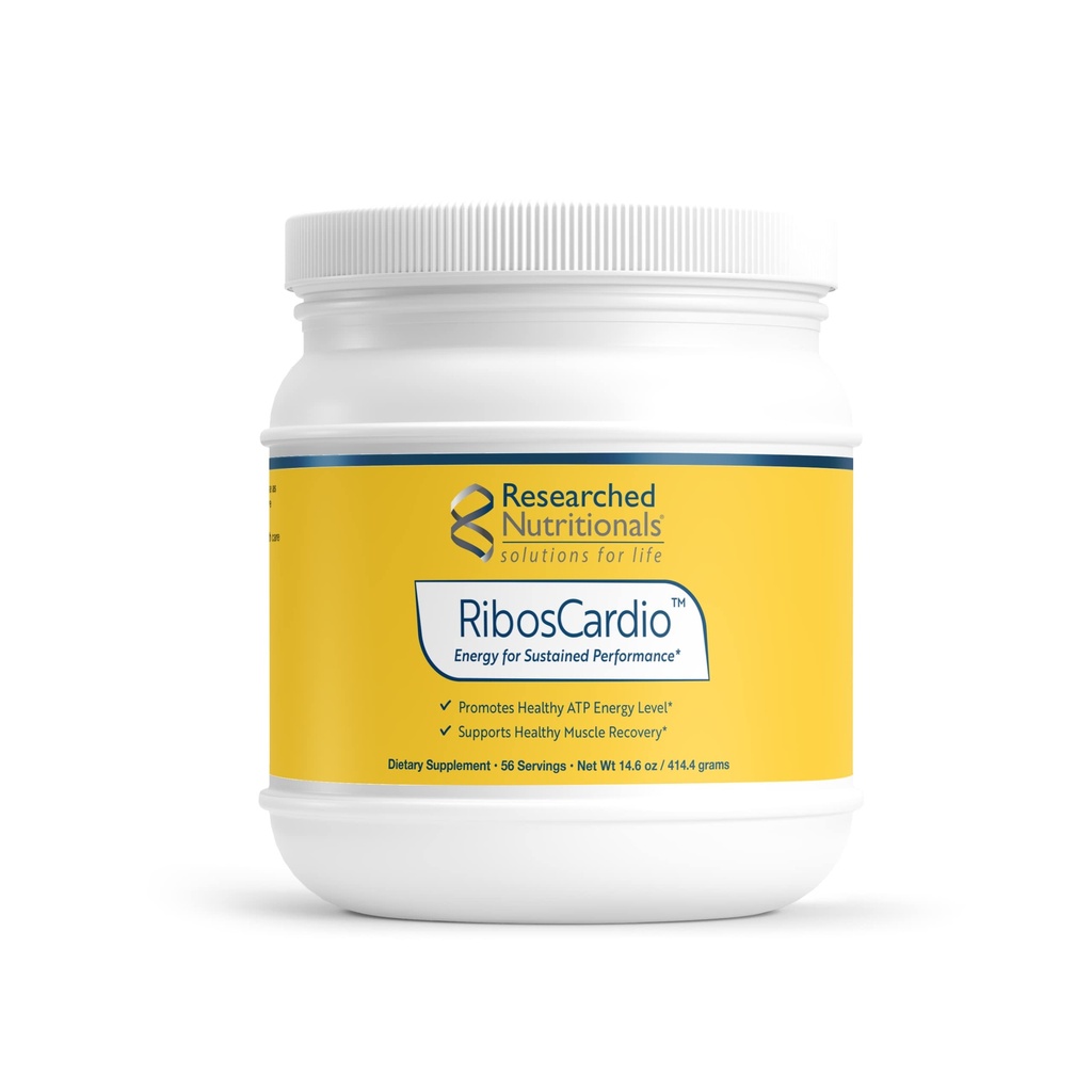 Researched Nutritionals RibosCardio ATP Energy Powder - D Ribose & L Carnitine Supplement with Magnesium, Malic Acid - Supports Muscle Recovery, Heart Health & Brain Health (41.4 g)
