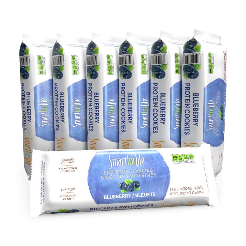 Smart for Life Blueberry High Protein Cookie Diet - 1 Week Supply - Low Carb Snacks - Low Carb Cookies Meal Replacement - High Fiber Cookies - On-the-Go Healthy Snacks