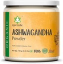 Organic Ashwagandha Root Powder | 5.29oz Reusable Jar | 100% Raw from India | Withania Somnifera - Ayurvedic Herbal Supplement Powder