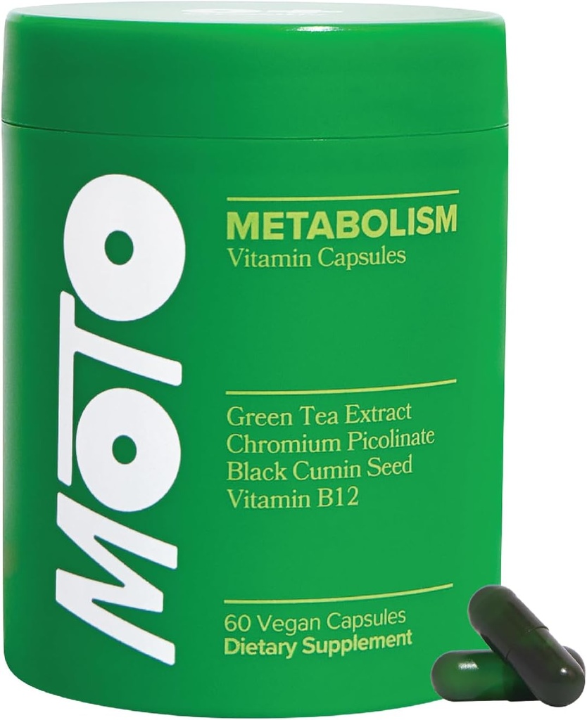 O Positiv Moto Women's Metabolism Support - Energy, Curb Cravings, Healthy Metabolism - Vegan Capsules, 30 Servings