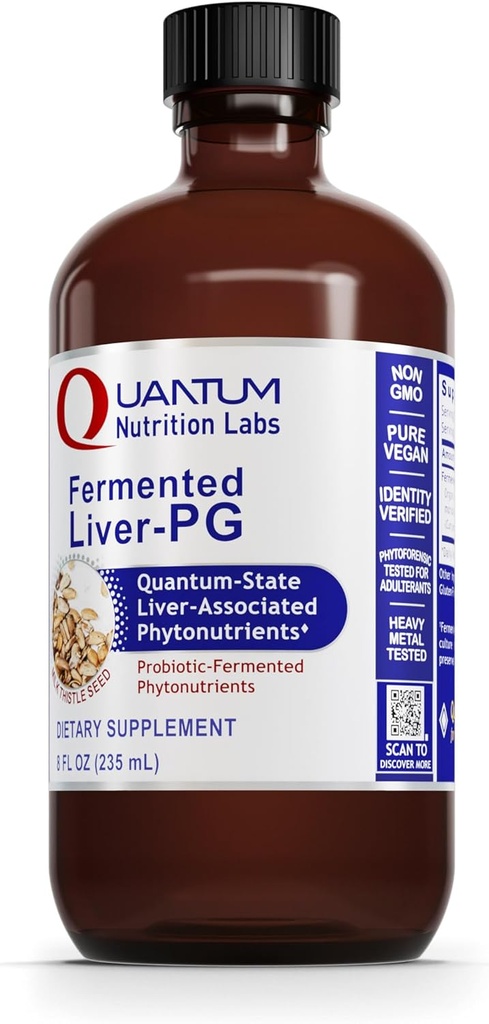 QNL Fermented Liver-PG - Vegan Liver Aid Supplement - Contains Organic Turmeric & Milk Thistle - Liver Support Supplement for Women & Men - 8 fl oz