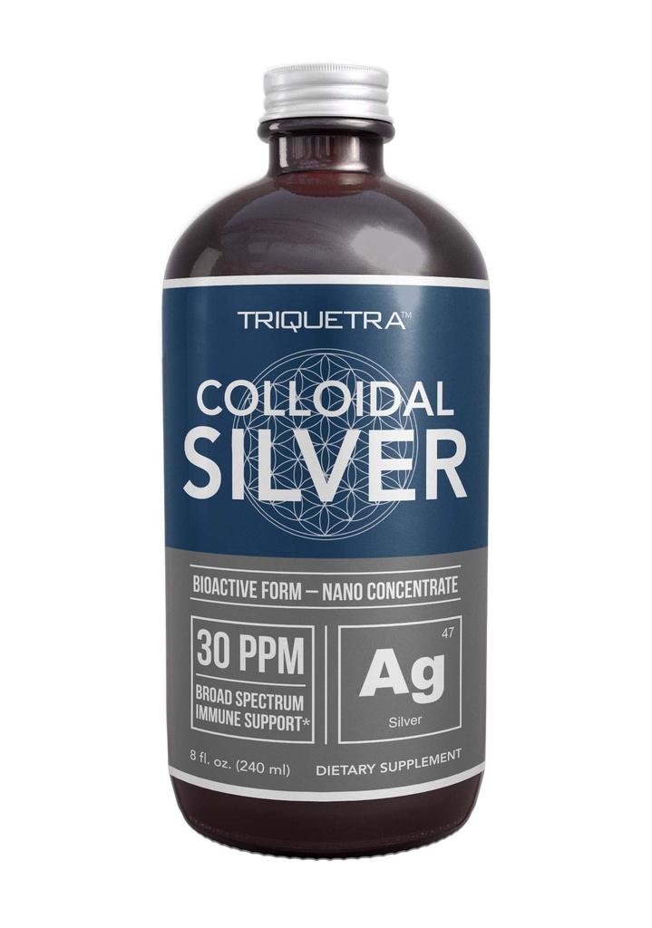 Bioactive Colloidal Silver Liquid, 30 PPM, Nano Ions, Safe Doses