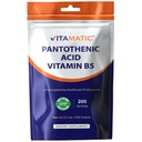 Vitamatic Pantothenic Acid Pure Powder 500 mg per Serving - 100 Grams - Also Called Vitamin B5-200 Servings