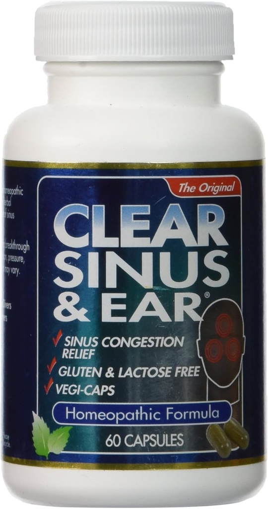 Clear Products Homeopathic Formula, Sinus and Ear, 60 Count