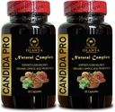 Candida Support Supplement - Plant-Based Supplement, Natural Herbal Oregano and Caprylic Acid, Digestive Gut Health Support, Wormwood - 2 Bottles 120 Capsules