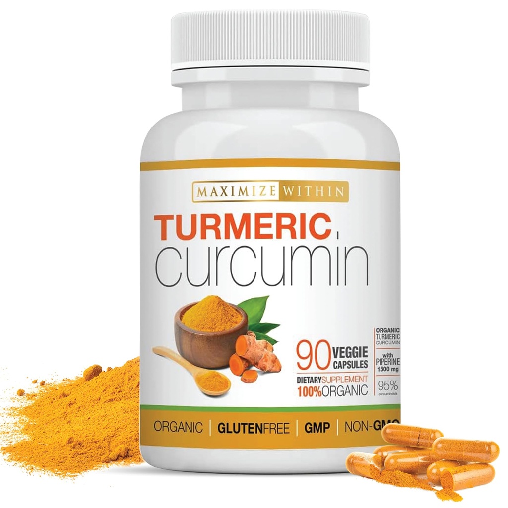 Turmeric Curcumin with Piperine 1500mg, 90 Count