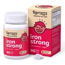 Renzo's Iron Supplements for Kids, Dissolvable Vegan Kids Iron Supplement with Vitamin C, Sugar-Free Melty Tabs, Orange Flavor, 90-Count