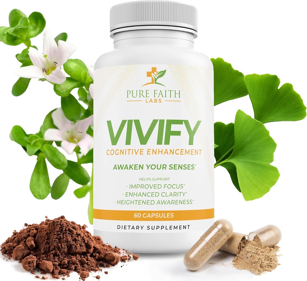 Vivify Brain Booster | Focus on Your Faith and Family | Boost Energy and Overall Health (1 Month Supply, 60ct)