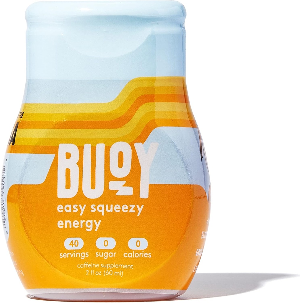 Buoy Energy Electrolyte Drops | 40 Servings | Caffeine from Green Tea Extract + L-Theanine | Jitter-Free Focus | Great for Tea, Shakes, Juice, & Beer | Your Daily Hydration & Energy Supplement