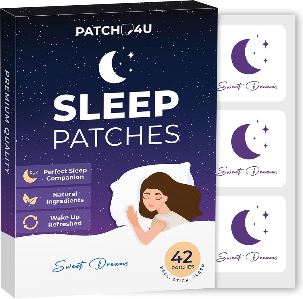 Sleep Patches for Adults Extra Strength | Easy-to-Apply Sleep Patch with Melatonin & Valerian | Relax & Wake Up Refreshed | Long-Lasting Night Comfort for Men & Women | 42 Patches