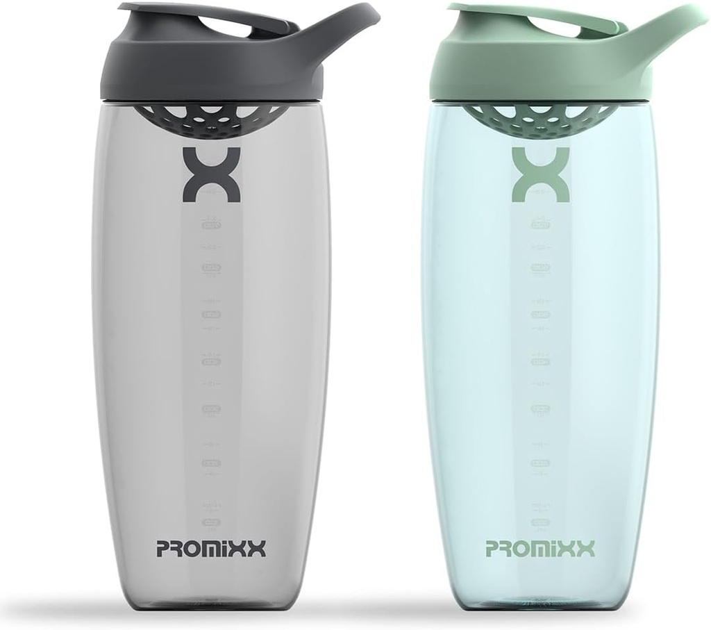 Promixx Pursuit Protein Shaker Bottle (32 oz) – Silent No-Ball Mixer, Leak-Proof Lid, BPA/BPS & Phthalate-Free ECOZEN – Easy-Clean Shaker Cup for Protein Shakes, Pre & Post-Workout Smoothies